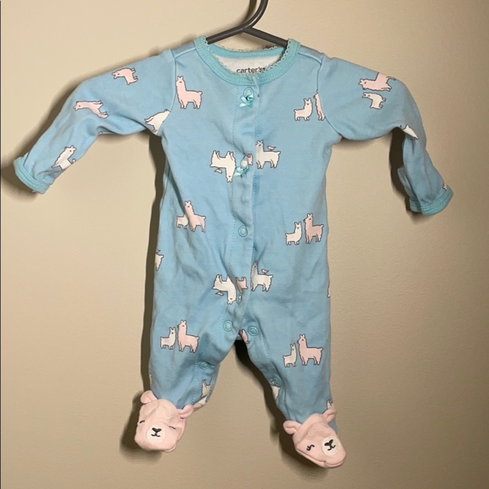Llama footie onesie